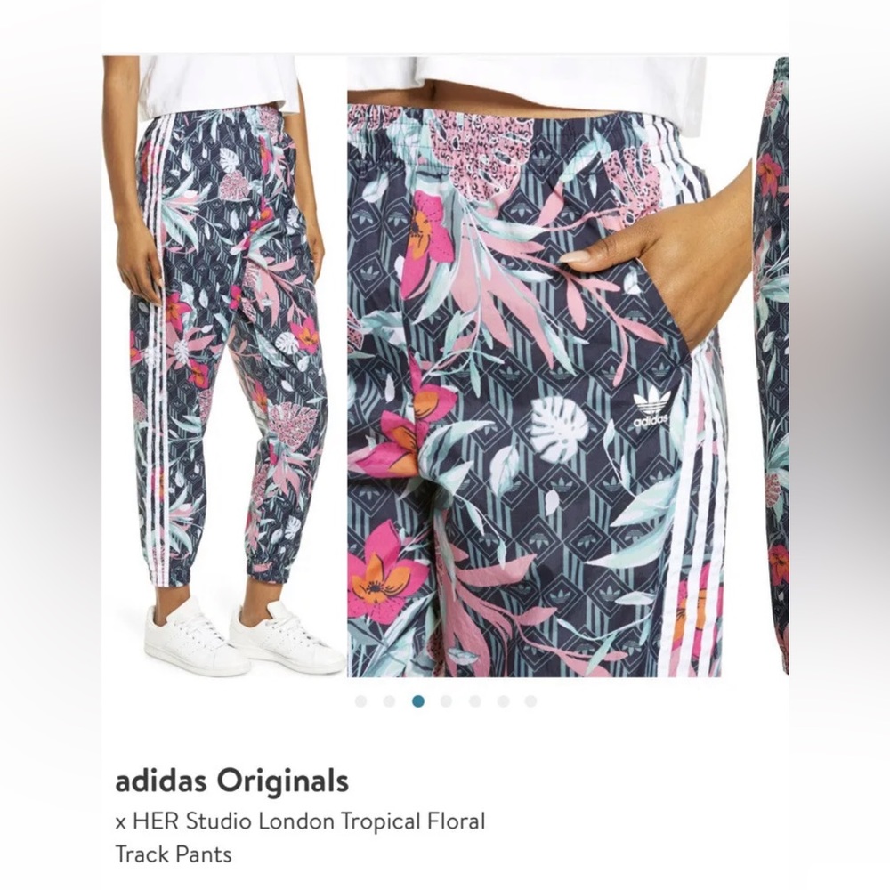 Adidas HER studio London floral womens track pants small nwt